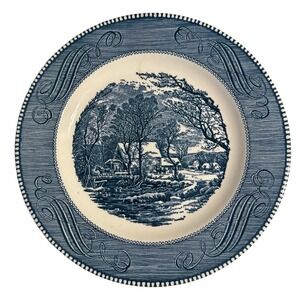 VTG Royal Currier & Ives 10" Plates The Old Grist Mill Set of 5 Made in USA